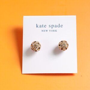 Kate Spade On The Ball Black Multi Stud Earrings Gold